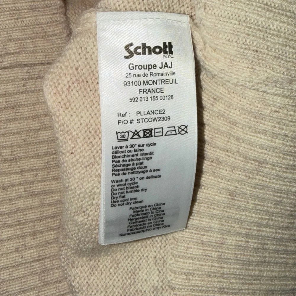Schott NYC Men’s XL Lambswool Blend Quarter-Zip Knitted Jumper Sweater EUC‎